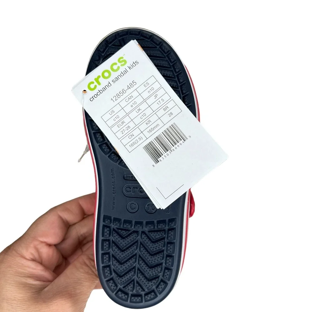 Crocs Toddler Boys Open Toe Sandals Size 10 Navy Blue Water Friendly Lightweight